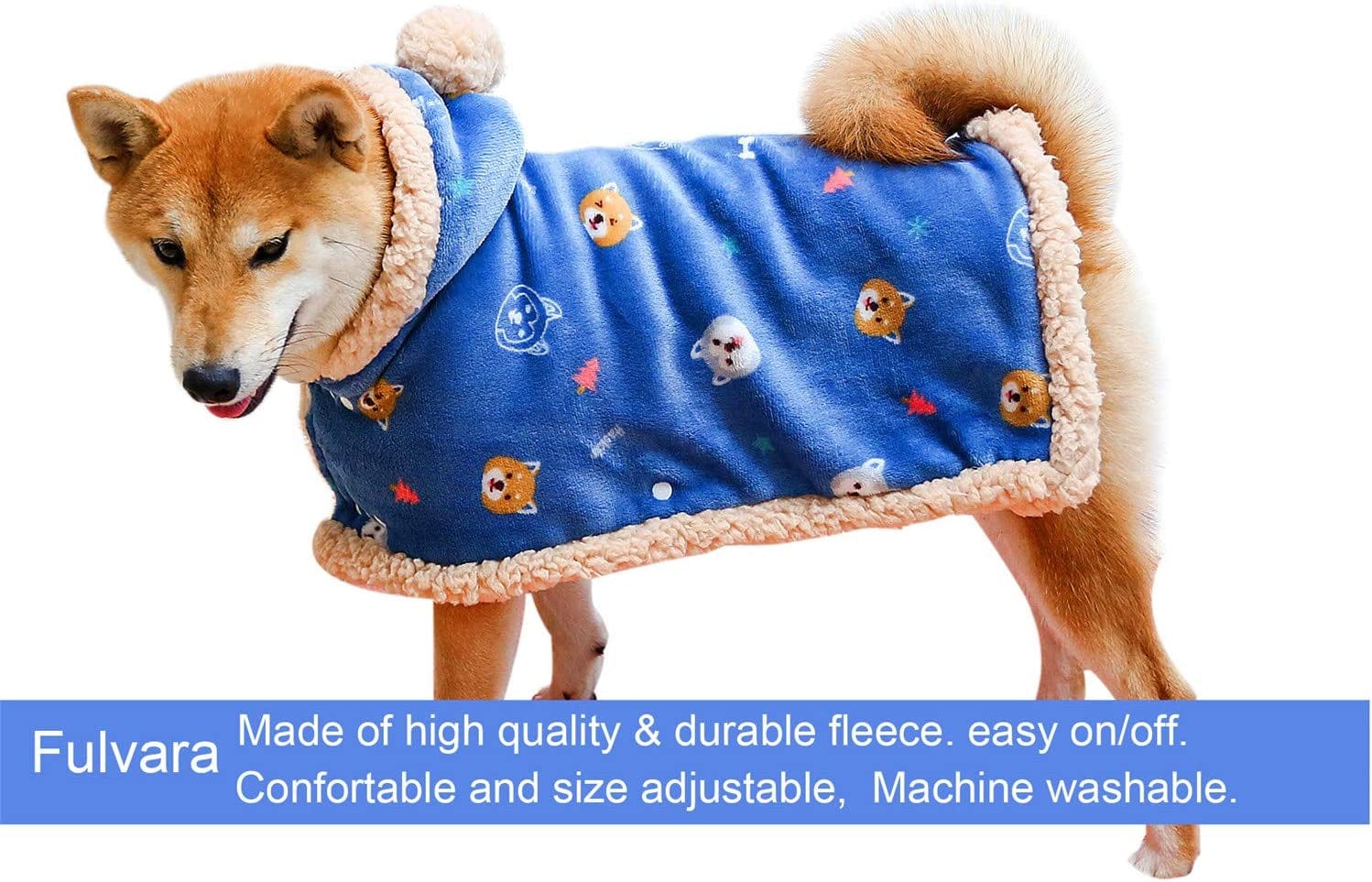 Fulvara Dog Clothes Fleece Winter Coat Warm Soft Dog Vest for Cold Weather,Flannel Blanketthrow Multi-Use Pet Apparel for Small Medium Dogs & Cats (M Blue) Animals & Pet Supplies > Pet Supplies > Dog Supplies > Dog Apparel FULVARA   