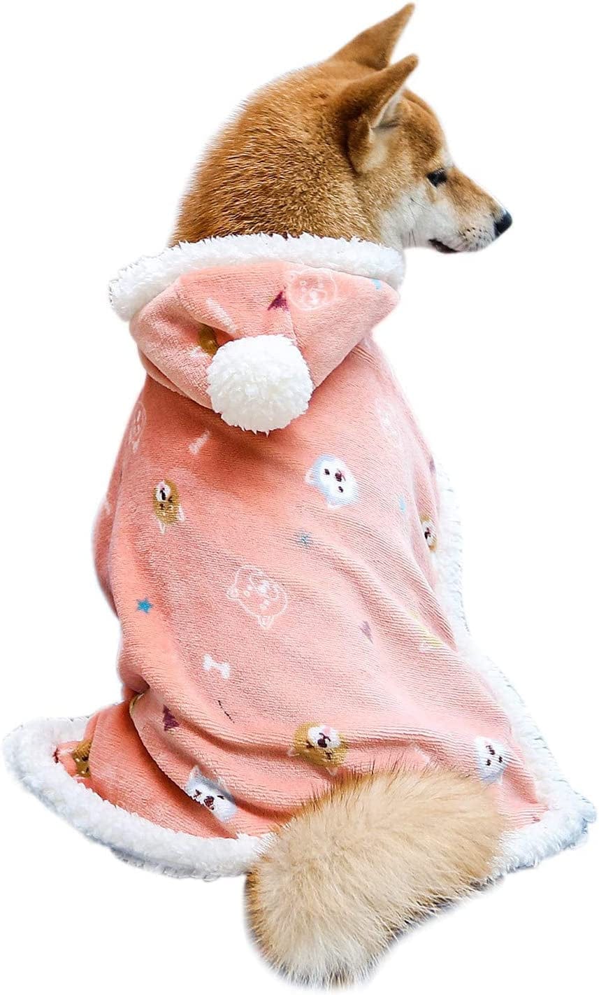 Fulvara Dog Clothes Fleece Winter Coat Warm Soft Dog Vest for Cold Weather,Flannel Blanketthrow Multi-Use Pet Apparel for Small Medium Dogs & Cats (M Blue) Animals & Pet Supplies > Pet Supplies > Dog Supplies > Dog Apparel FULVARA Pink Small 