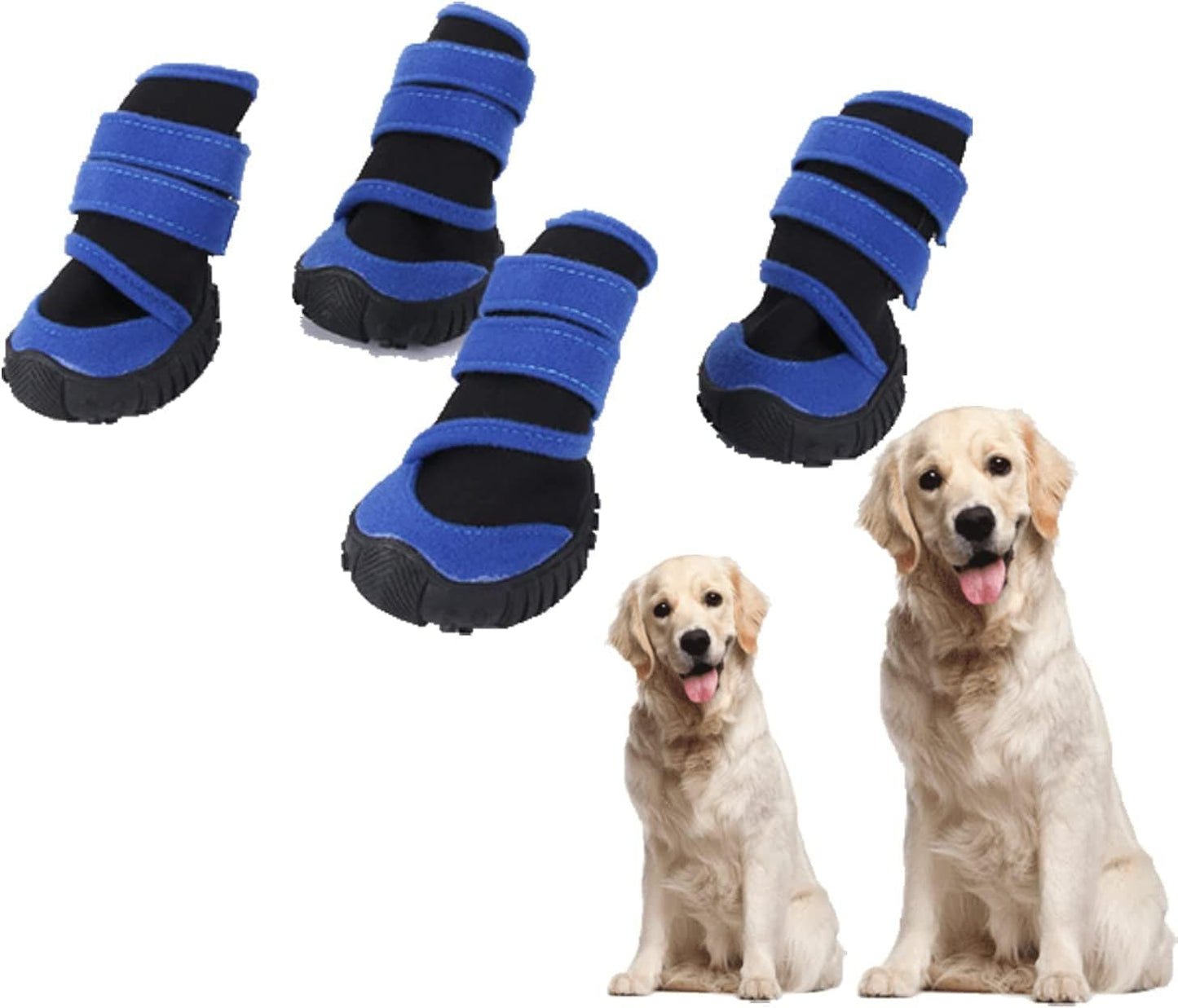 Fuqin Dog Shoes,4 Pcs Waterproof Dog Booties as Dog Paw Protector,Dog Boot of Dog Stuff Protects Walkee Paws,Also as Dog Socks for Puppy Supplies or Mature Dog Supplies (Blue-Black, Size3) Animals & Pet Supplies > Pet Supplies > Dog Supplies > Dog Apparel Generic Blue-Black Size3 