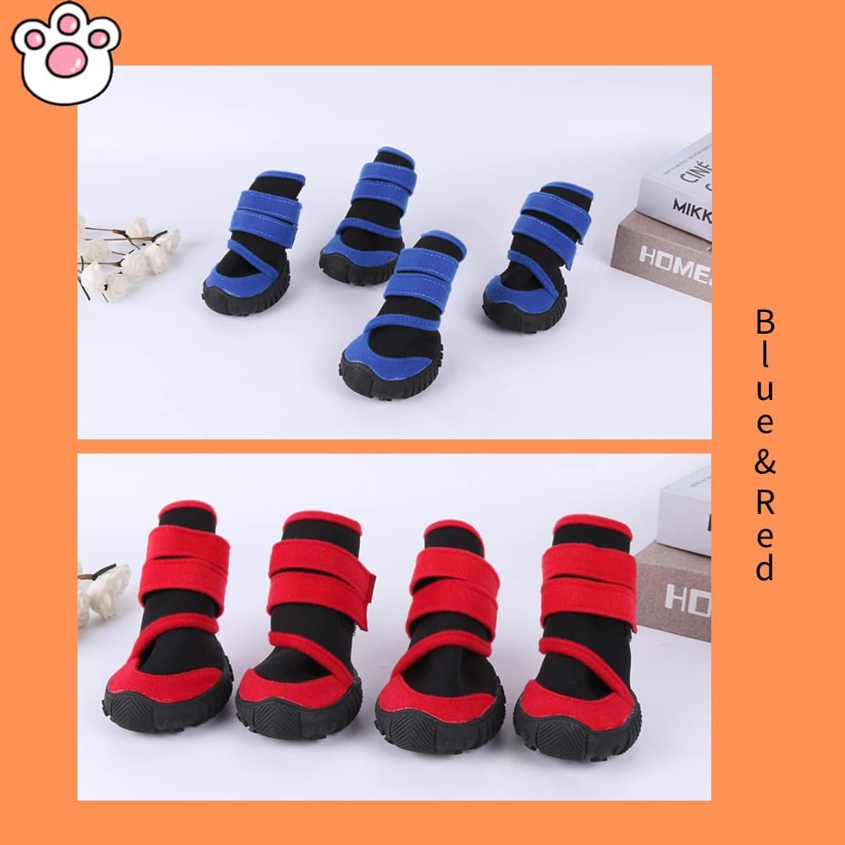 Fuqin Dog Shoes,4 Pcs Waterproof Dog Booties as Dog Paw Protector,Dog Boot of Dog Stuff Protects Walkee Paws,Also as Dog Socks for Puppy Supplies or Mature Dog Supplies (Blue-Black, Size3) Animals & Pet Supplies > Pet Supplies > Dog Supplies > Dog Apparel Generic   