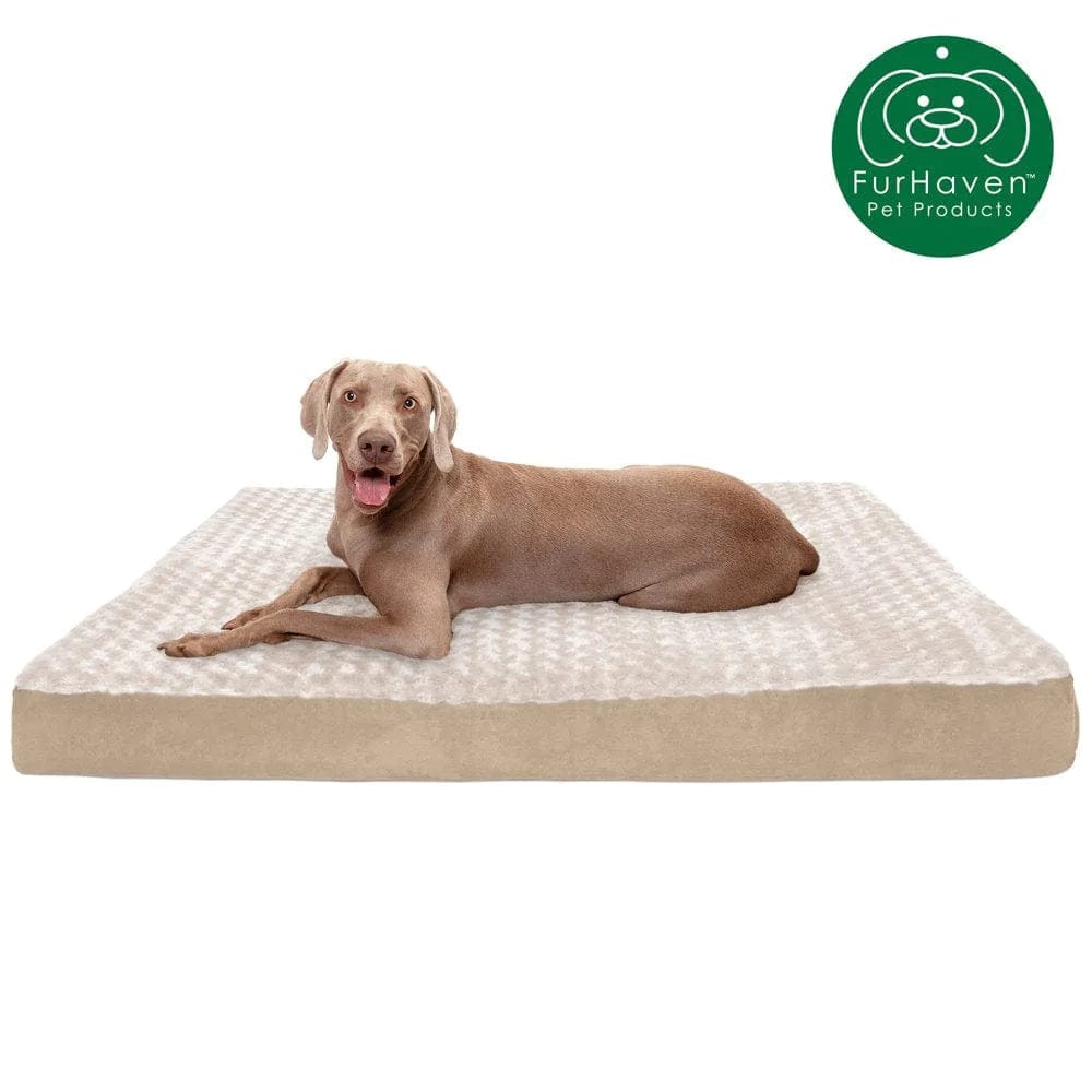 Furhaven Pet Products | Deluxe Memory Foam Ultra Plush Mattress Pet Bed for Dogs & Cats, Chocolate, Jumbo Animals & Pet Supplies > Pet Supplies > Cat Supplies > Cat Beds FurHaven Pet Cooling Gel Foam Jumbo Plus Cream