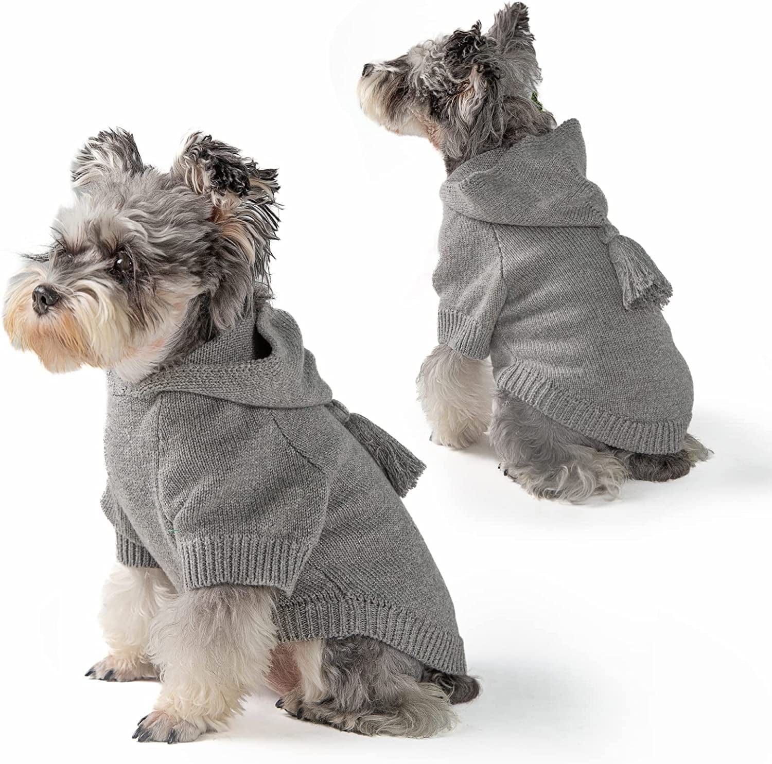 𝐁𝐄𝐒𝐓 𝐆𝐈𝐅𝐓 Furryilla Dog Hoodies Dog Sweaters for Small Medium Large Dogs with Leash Hole, Small Medium Large Big Dog Christmas Warm Easy on Sweater Coats Hooded Sweatshirt Fleece Dog Hoodies Animals & Pet Supplies > Pet Supplies > Dog Supplies > Dog Apparel Furryilla Grey Dog Hoodie X-Small 