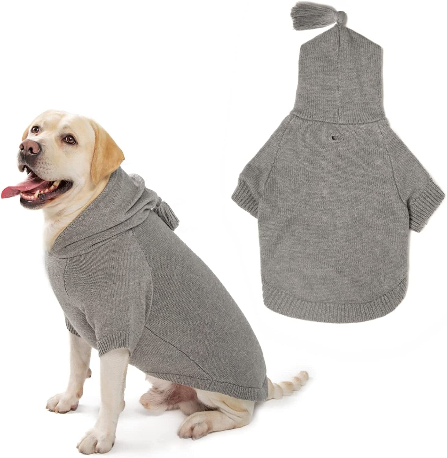 𝐁𝐄𝐒𝐓 𝐆𝐈𝐅𝐓 Furryilla Dog Hoodies Dog Sweaters for Small Medium Large Dogs with Leash Hole, Small Medium Large Big Dog Christmas Warm Easy on Sweater Coats Hooded Sweatshirt Fleece Dog Hoodies Animals & Pet Supplies > Pet Supplies > Dog Supplies > Dog Apparel Furryilla Grey Dog Hoodie XXX-Large 