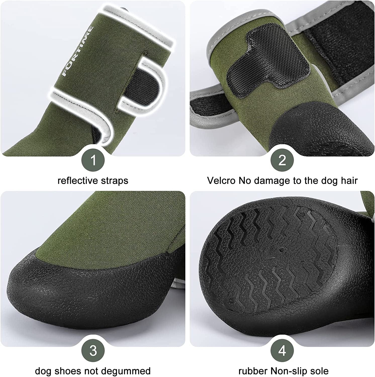 FURTIME Dog Shoes Paw Protectors for Small Medium Large Dogs Boots with Reflective Strips Rugged Anti-Slip Rubber Sole for Outdoor Walking Winter Snow 4Pcs/Set Animals & Pet Supplies > Pet Supplies > Dog Supplies > Dog Apparel FURTIME   