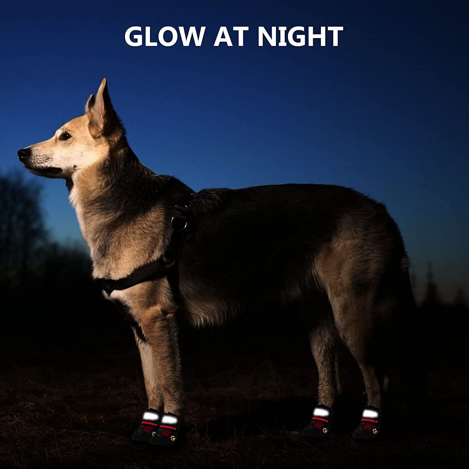 Fuzilin Dog Boots, Waterproof Reflective Breathable Adjustable Dog Summer Beach Hiking Booties with Non-Slip Soles, Dog Water Shoes for Small Medium Large Dogs Hot Pavement Animals & Pet Supplies > Pet Supplies > Dog Supplies > Dog Apparel Fuzilin   