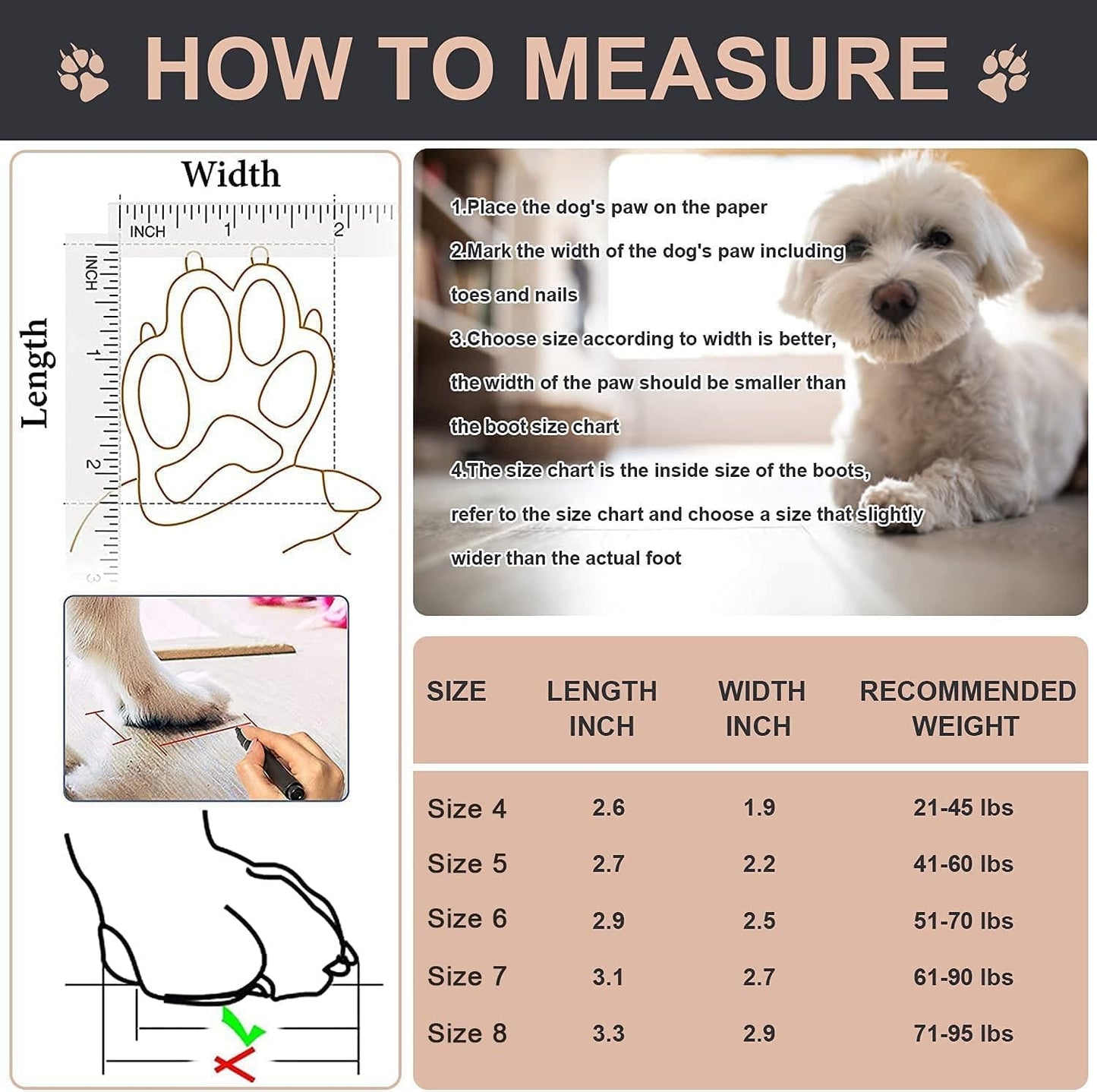 G-Baby Dog Boots Waterproof Dog Shoes, Hot Pavement or Winter Snow Puppy Shoes Boots with Reflective Stripe Raised Anti-Slip Sole, Outdoor Dog Shoes for Small Medium Large Dogs Black 4Pcs a Set Animals & Pet Supplies > Pet Supplies > Dog Supplies > Dog Apparel G-Baby   