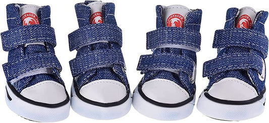 Gabefish Dog Shoes Sneaker Pet Canvas Shoes Chihuahua Puppy Nonslip Boots Sport Anti-Slip Paw Protector Blue X-Small Animals & Pet Supplies > Pet Supplies > Dog Supplies > Dog Apparel GabeFish Blue L/No.4 