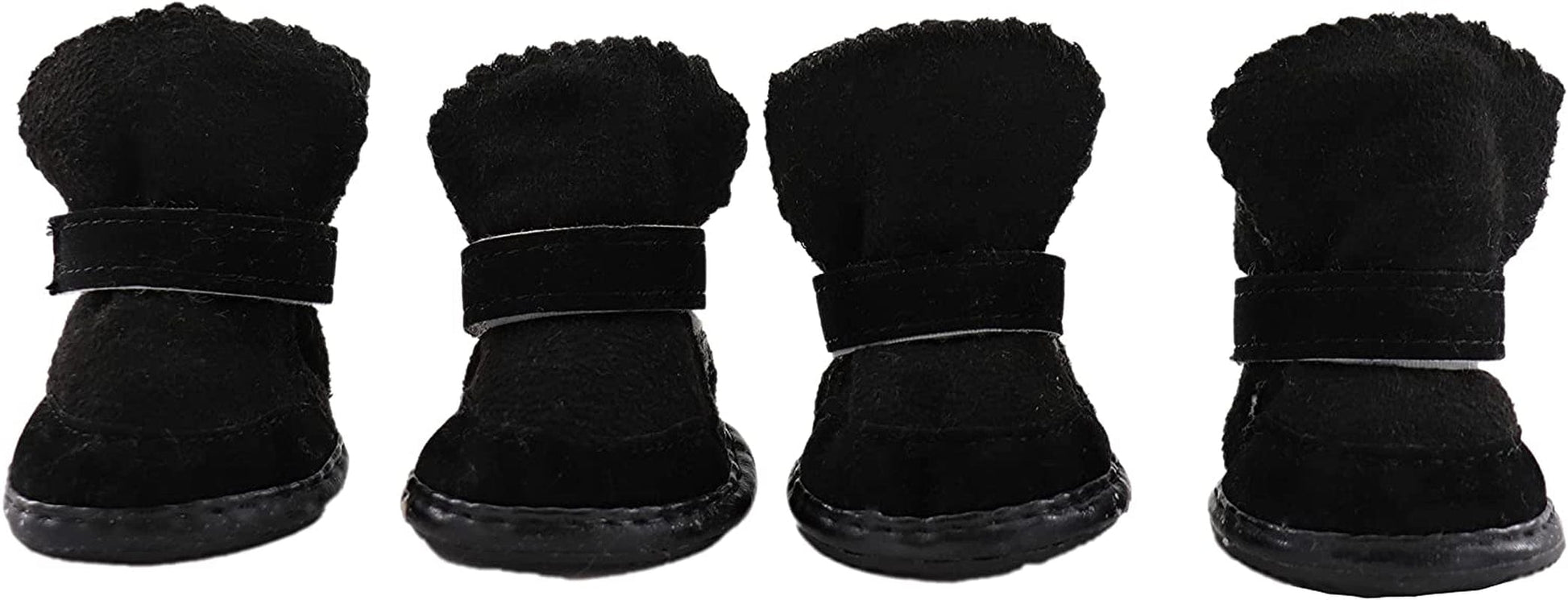 Gabefish Puppy Cute Cozy Warm anti Slip Winter Boots for Small Medium Dogs Pets Cats Thicken Fleece Snow Shoes Black X-Small Animals & Pet Supplies > Pet Supplies > Dog Supplies > Dog Apparel GabeFish   