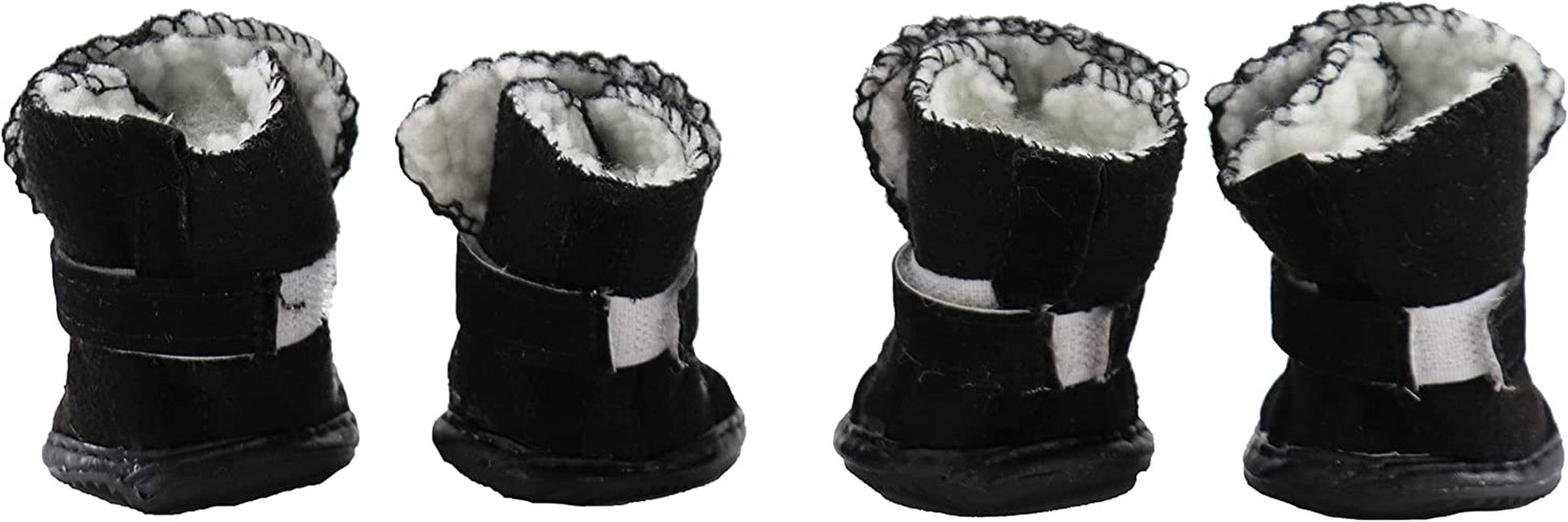 Gabefish Puppy Cute Cozy Warm anti Slip Winter Boots for Small Medium Dogs Pets Cats Thicken Fleece Snow Shoes Black X-Small Animals & Pet Supplies > Pet Supplies > Dog Supplies > Dog Apparel GabeFish   