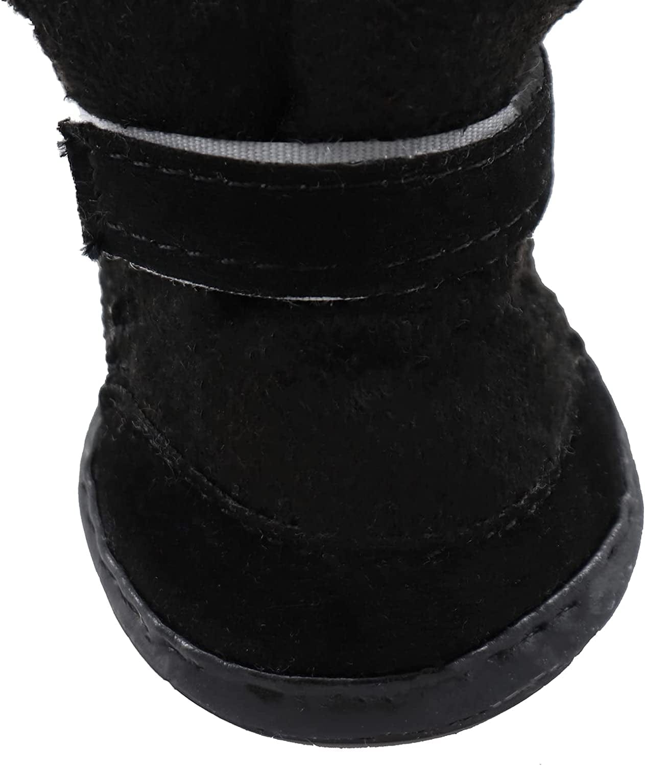 Gabefish Puppy Cute Cozy Warm anti Slip Winter Boots for Small Medium Dogs Pets Cats Thicken Fleece Snow Shoes Black X-Small Animals & Pet Supplies > Pet Supplies > Dog Supplies > Dog Apparel GabeFish   
