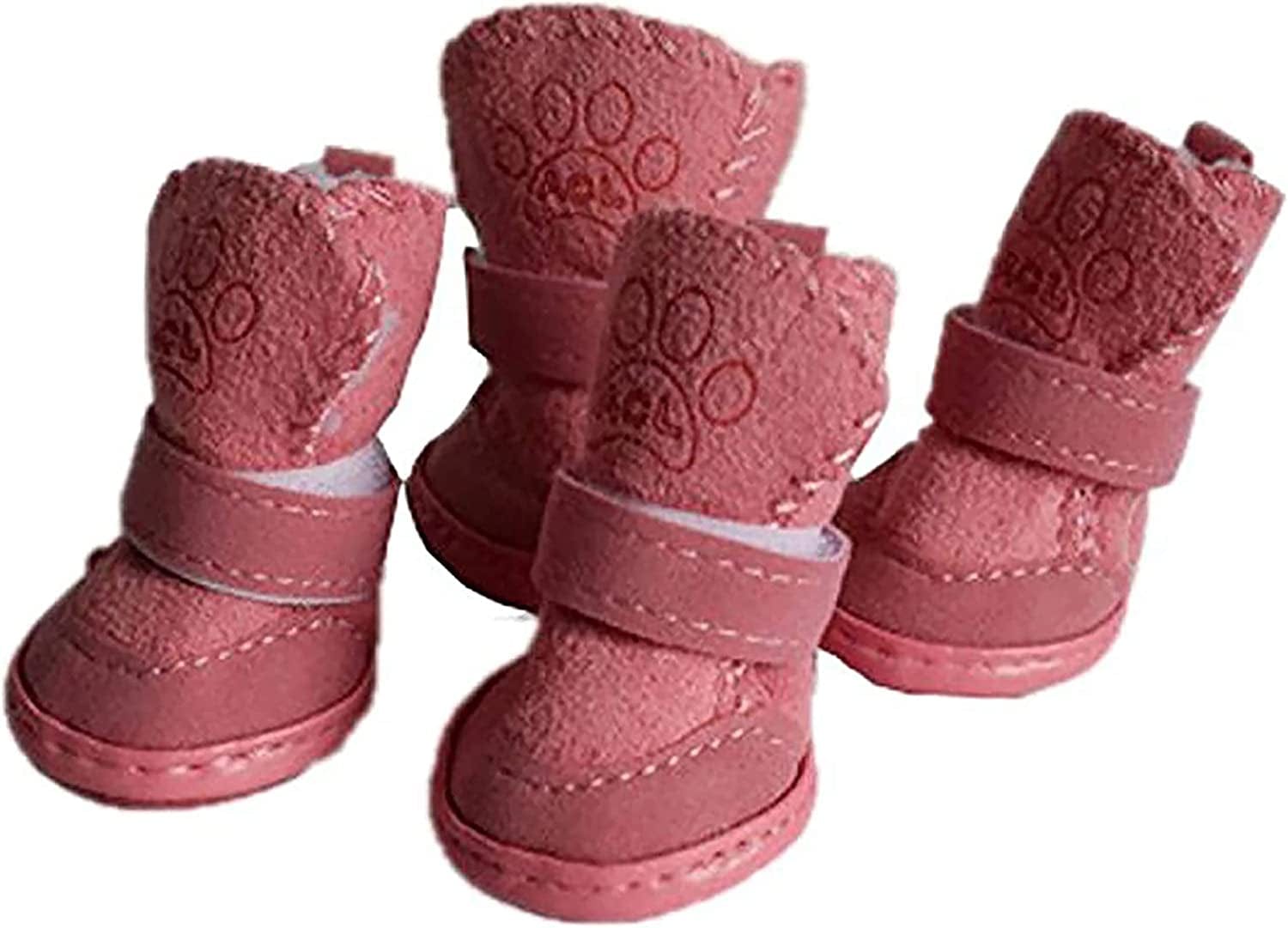 Gabefish Puppy Cute Cozy Warm anti Slip Winter Boots for Small Medium Dogs Pets Cats Thicken Fleece Snow Shoes Black X-Small Animals & Pet Supplies > Pet Supplies > Dog Supplies > Dog Apparel GabeFish Pink Label: 5 (Weight: 12lb) 