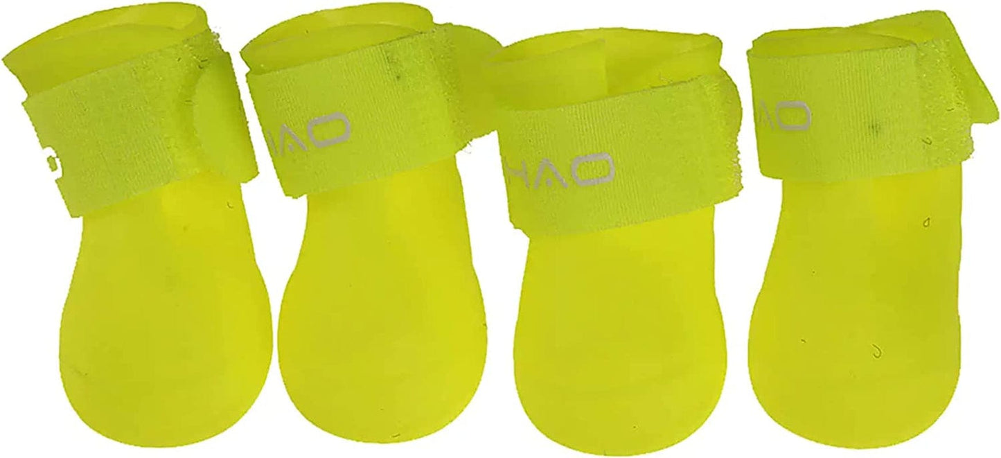 Gabefish Waterproof Silicone Dogs Rain Boots, Rainy Days Shoes for Dogs, Outdoor Puppy Paw Protector with Straps Black 2X-Large Animals & Pet Supplies > Pet Supplies > Dog Supplies > Dog Apparel GabeFish Yellow XX-Large 