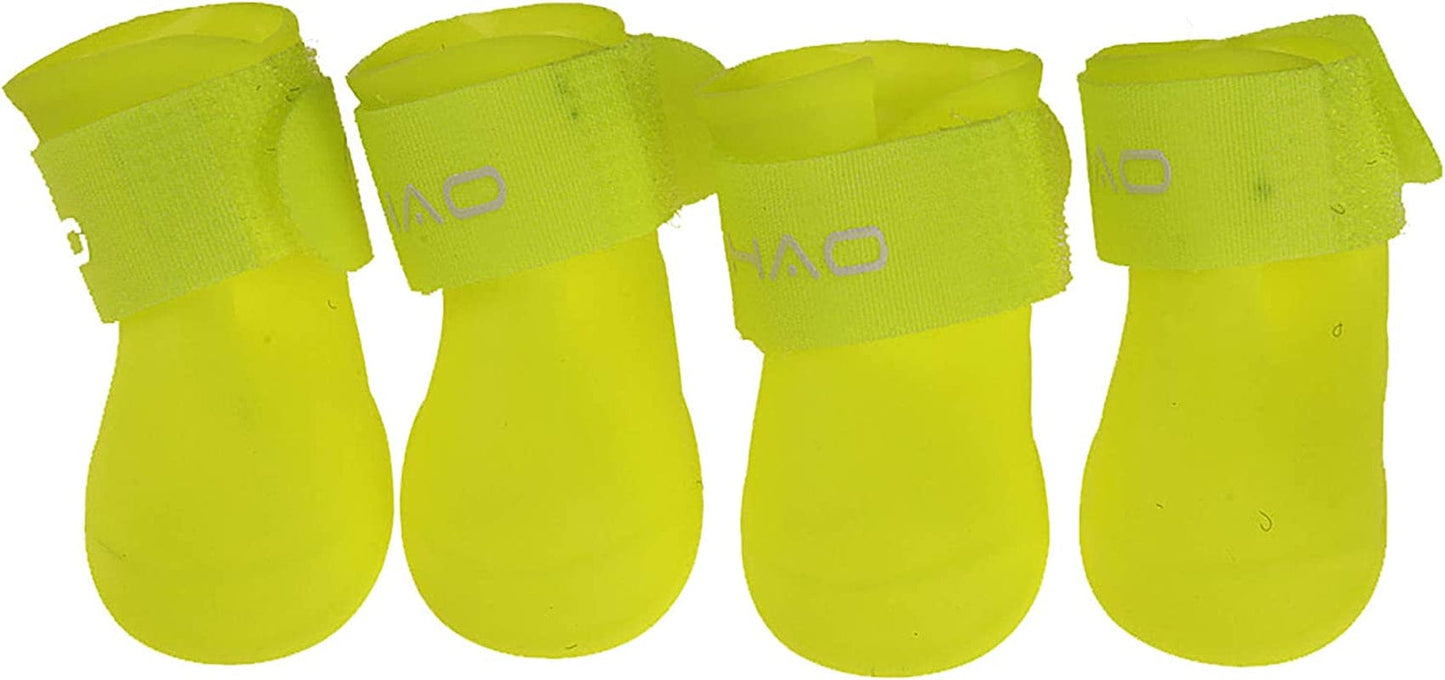 Gabefish Waterproof Silicone Dogs Rain Boots, Rainy Days Shoes for Dogs, Outdoor Puppy Paw Protector with Straps Black 2X-Large Animals & Pet Supplies > Pet Supplies > Dog Supplies > Dog Apparel GabeFish Yellow Large 
