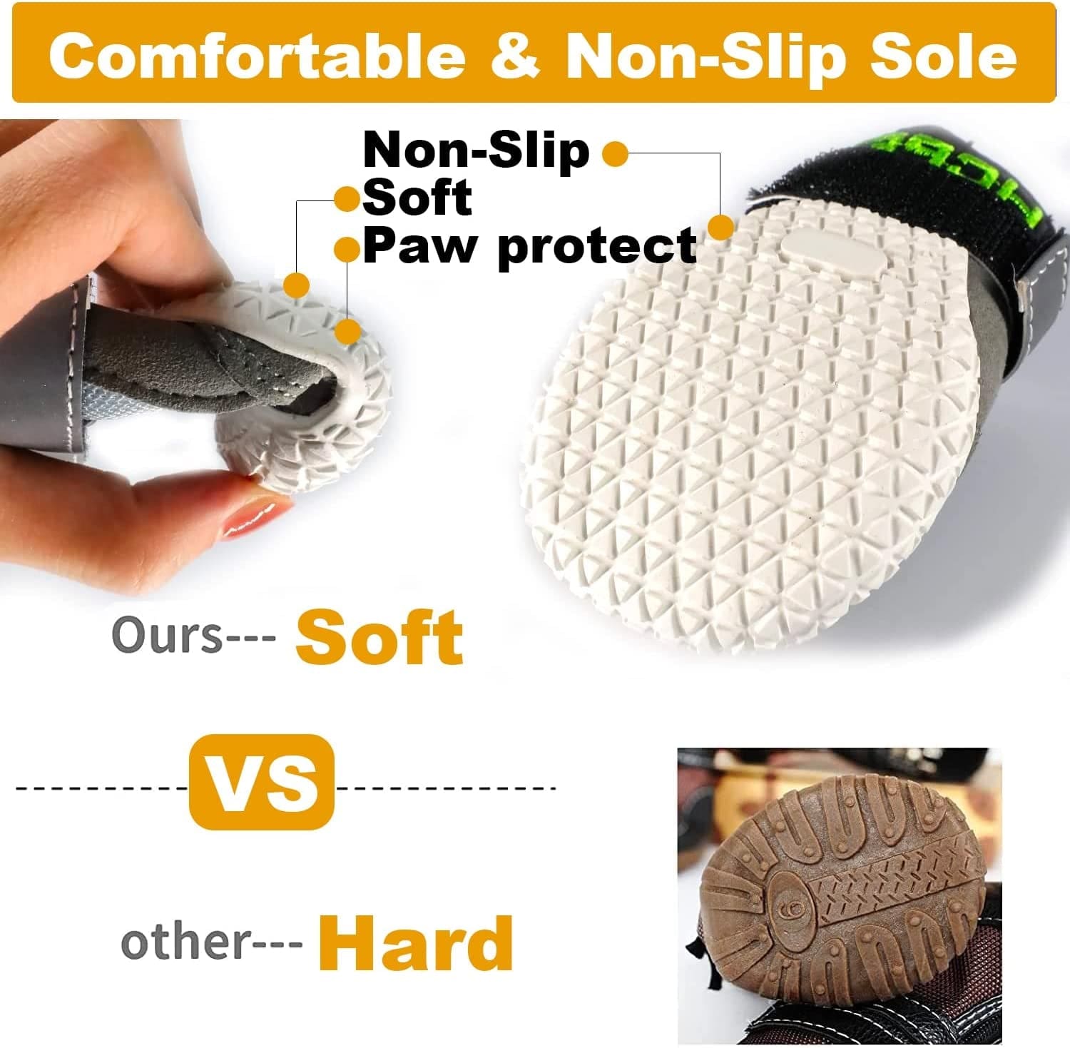 Gawwapet Dog Shoes Breathable Dog Boots with with Reflective Strips Rugged Anti-Slip Sole 4Pcs/Set for Small Medium Large Dogs Animals & Pet Supplies > Pet Supplies > Dog Supplies > Dog Apparel Gawwapet   