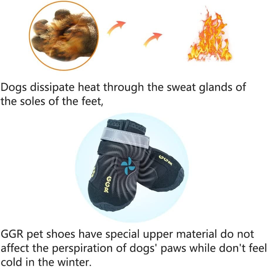 GGR Dog Shoes Pet Boots 4 Pcs Outdoor Waterproof and Wearproof Running Shoes for Dogs Pet Rain Boots (6#（2.9’’X2.5’’）, Black) Animals & Pet Supplies > Pet Supplies > Dog Supplies > Dog Apparel ggr   