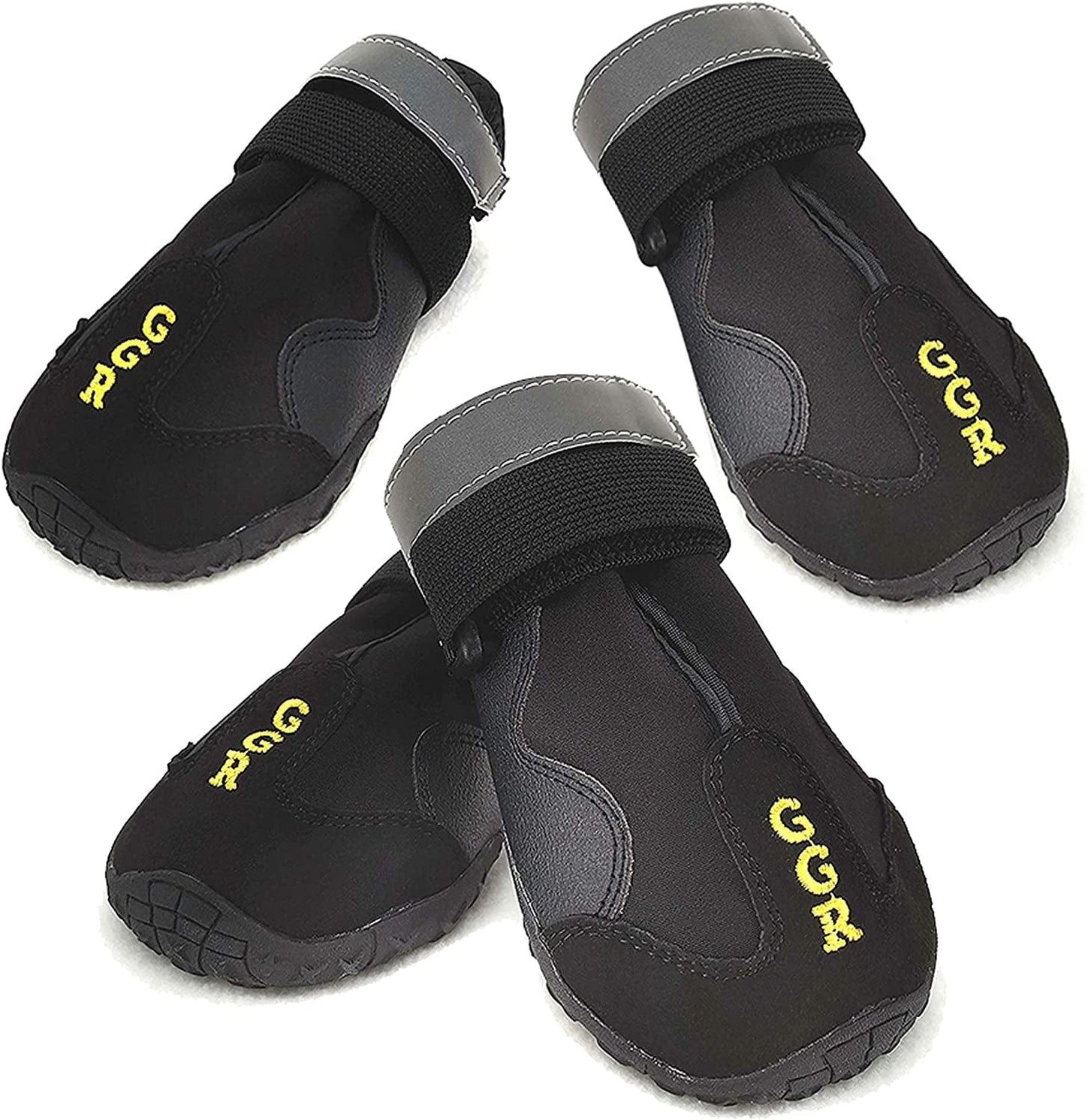 GGR Dog Shoes Pet Boots 4 Pcs Outdoor Waterproof and Wearproof Running Shoes for Dogs Pet Rain Boots (6#（2.9’’X2.5’’）, Black) Animals & Pet Supplies > Pet Supplies > Dog Supplies > Dog Apparel ggr Waterproof 5# （2.7’’X2.2’’） 