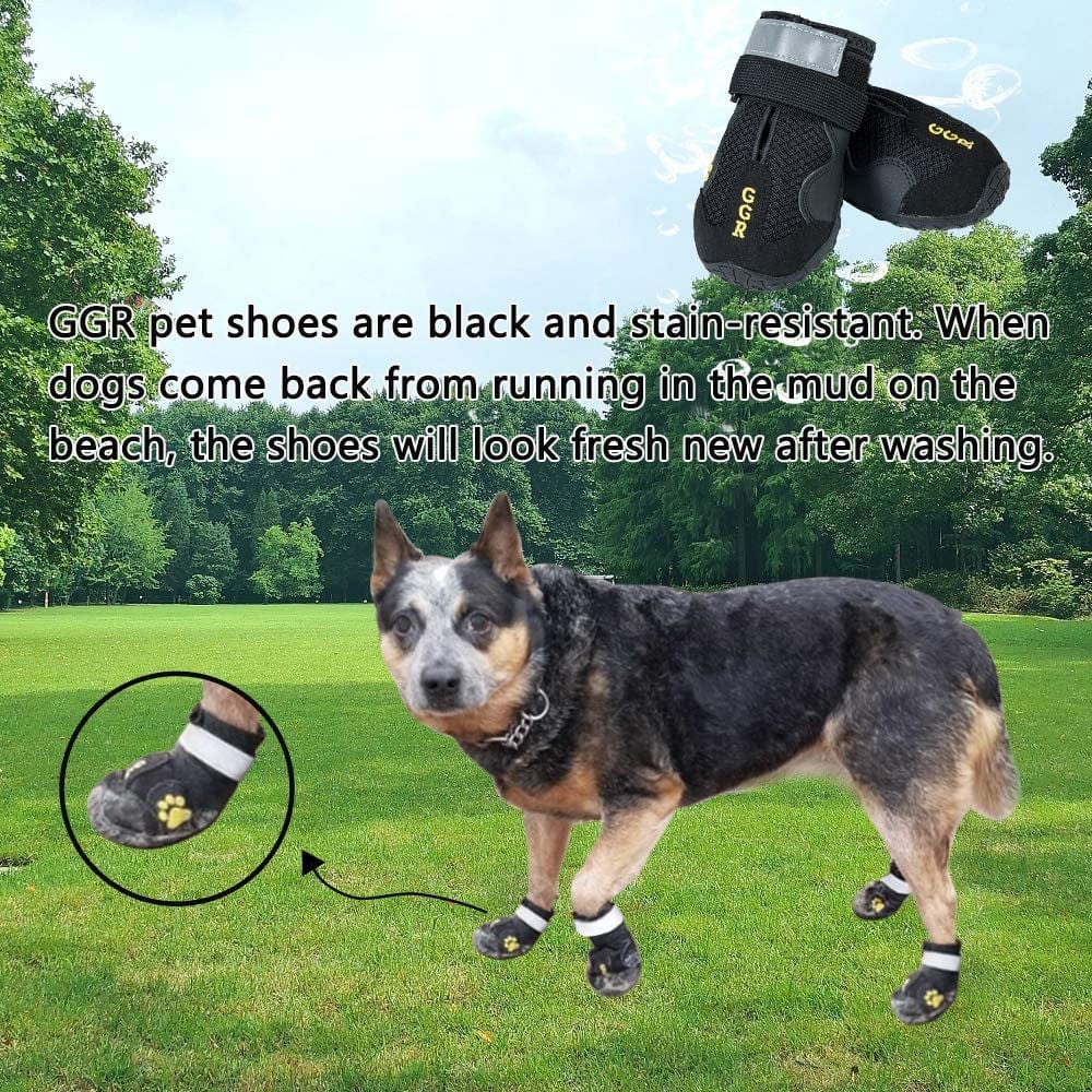 GGR Pet Boots for Hot Pavement Boots Outdoor Breathable and Wearproof Running Shoes for Summer Dogs Pet Boots