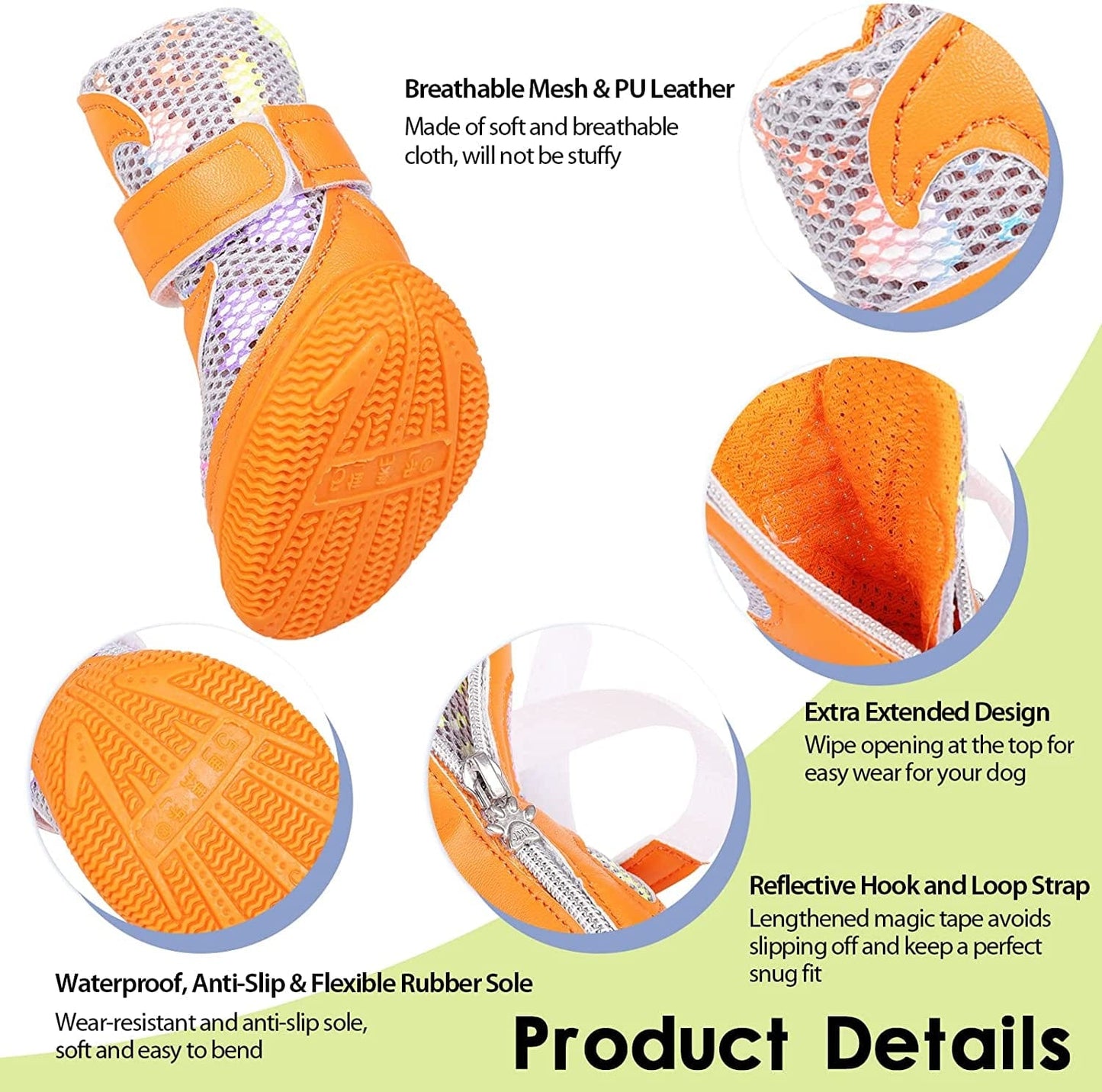 Ginbavi Dog Shoes for Small Dogs, Soft Mesh Puppy Booties for Summer Hot Pavement Walking Sneakers Outdoors, Breathable Dog Boots Pet Paw Protectors for Hardwood Floor with Non-Slip Rubber Sole Animals & Pet Supplies > Pet Supplies > Dog Supplies > Dog Apparel Ginbavi   