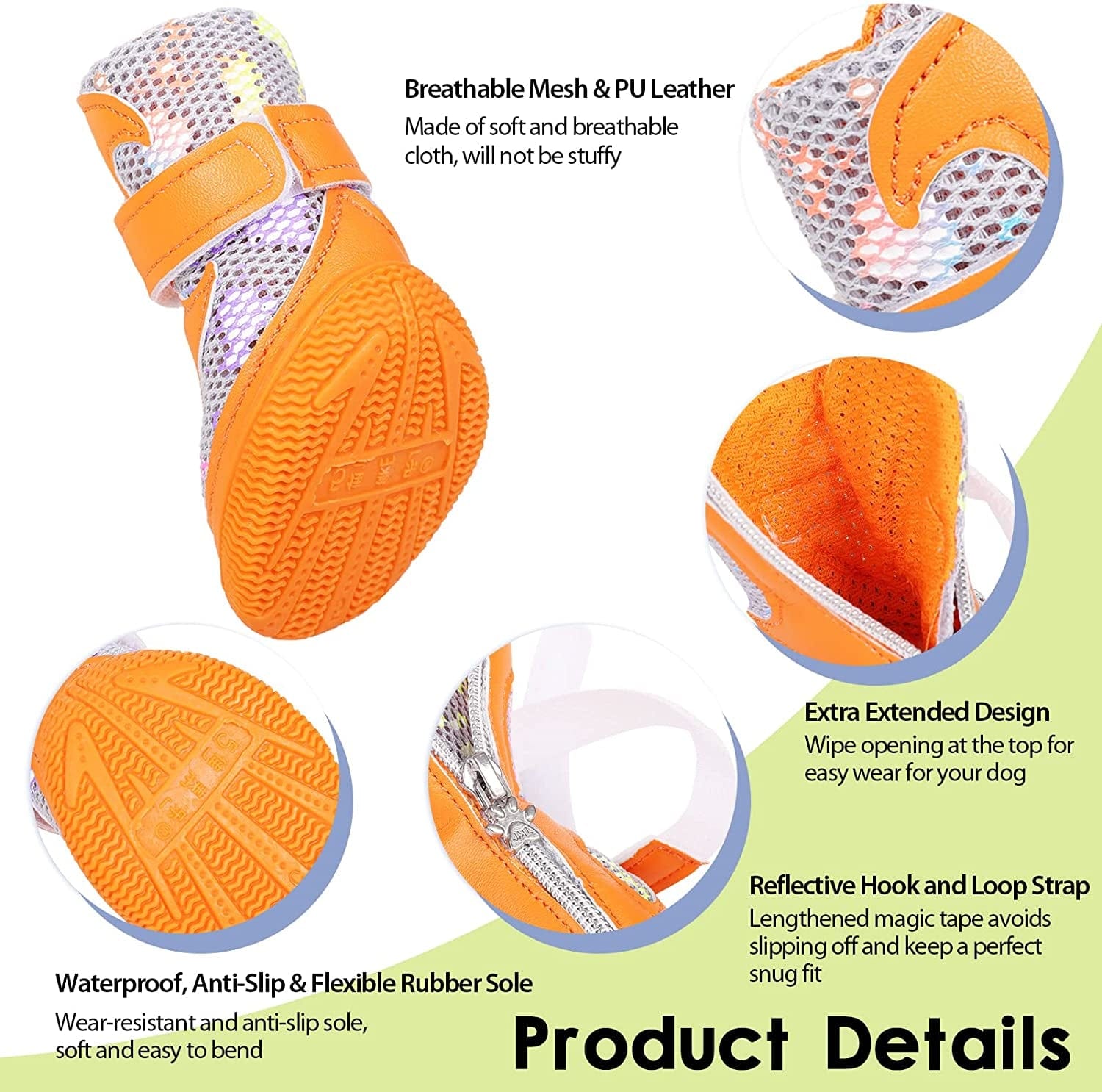 Ginbavi Dog Shoes for Small Dogs, Soft Mesh Puppy Booties for Summer Hot Pavement Walking Sneakers Outdoors, Breathable Dog Boots Pet Paw Protectors for Hardwood Floor with Non-Slip Rubber Sole Animals & Pet Supplies > Pet Supplies > Dog Supplies > Dog Apparel Ginbavi   