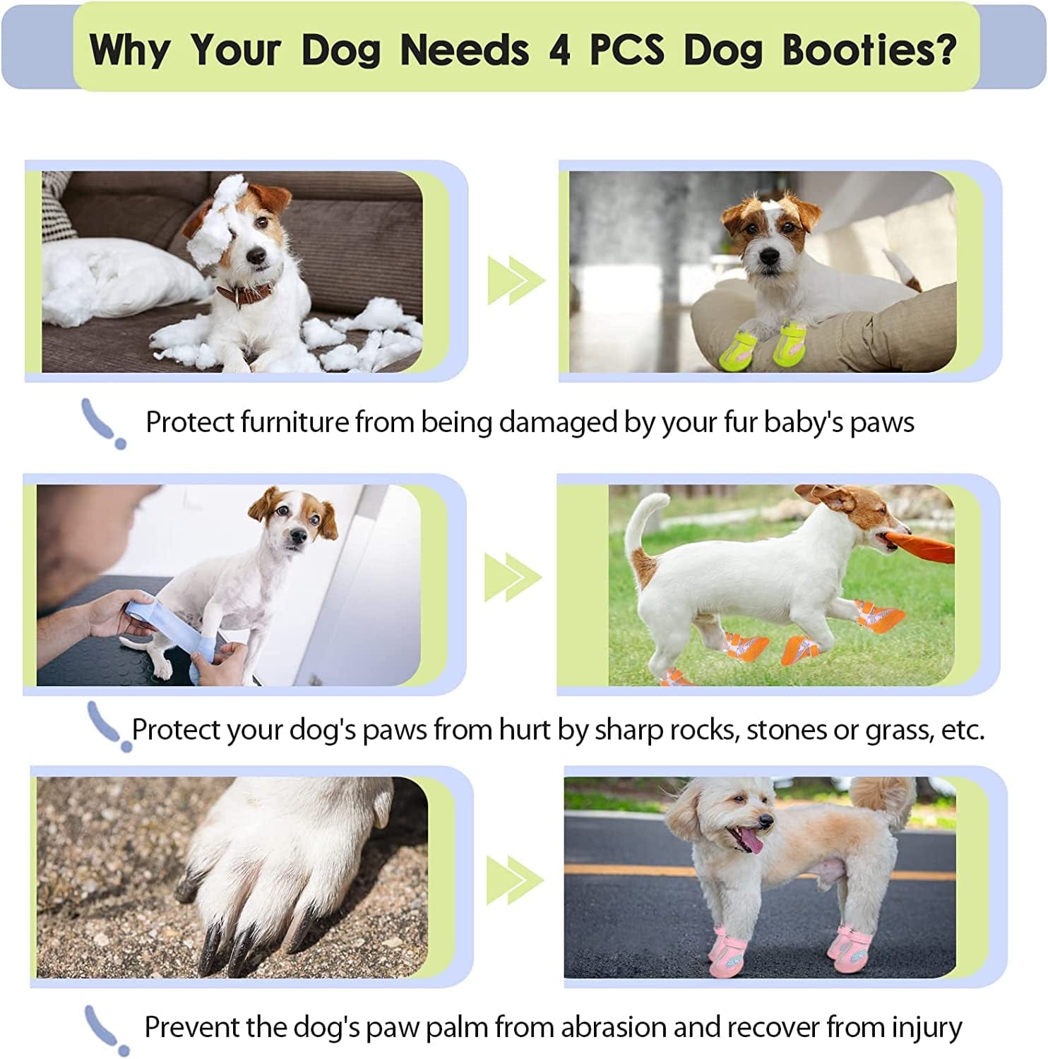 Ginbavi Dog Shoes for Small Dogs, Soft Mesh Puppy Booties for Summer Hot Pavement Walking Sneakers Outdoors, Breathable Dog Boots Pet Paw Protectors for Hardwood Floor with Non-Slip Rubber Sole Animals & Pet Supplies > Pet Supplies > Dog Supplies > Dog Apparel Ginbavi   