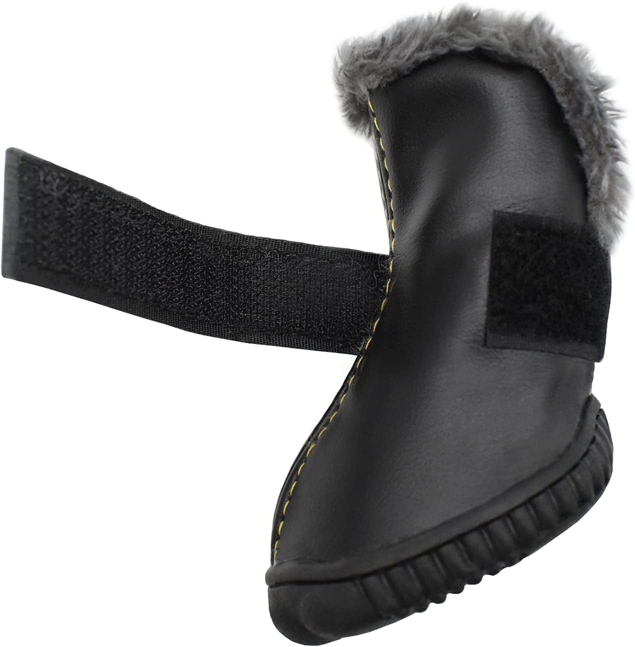 GKYZBB PU Leather Dog Booties Warm and Waterproof Non-Slip Dog Boots & Paw Protectors,Dog Shoes Suitable for Medium and Small Dogs (Black, 3) Animals & Pet Supplies > Pet Supplies > Dog Supplies > Dog Apparel GKYZBB   