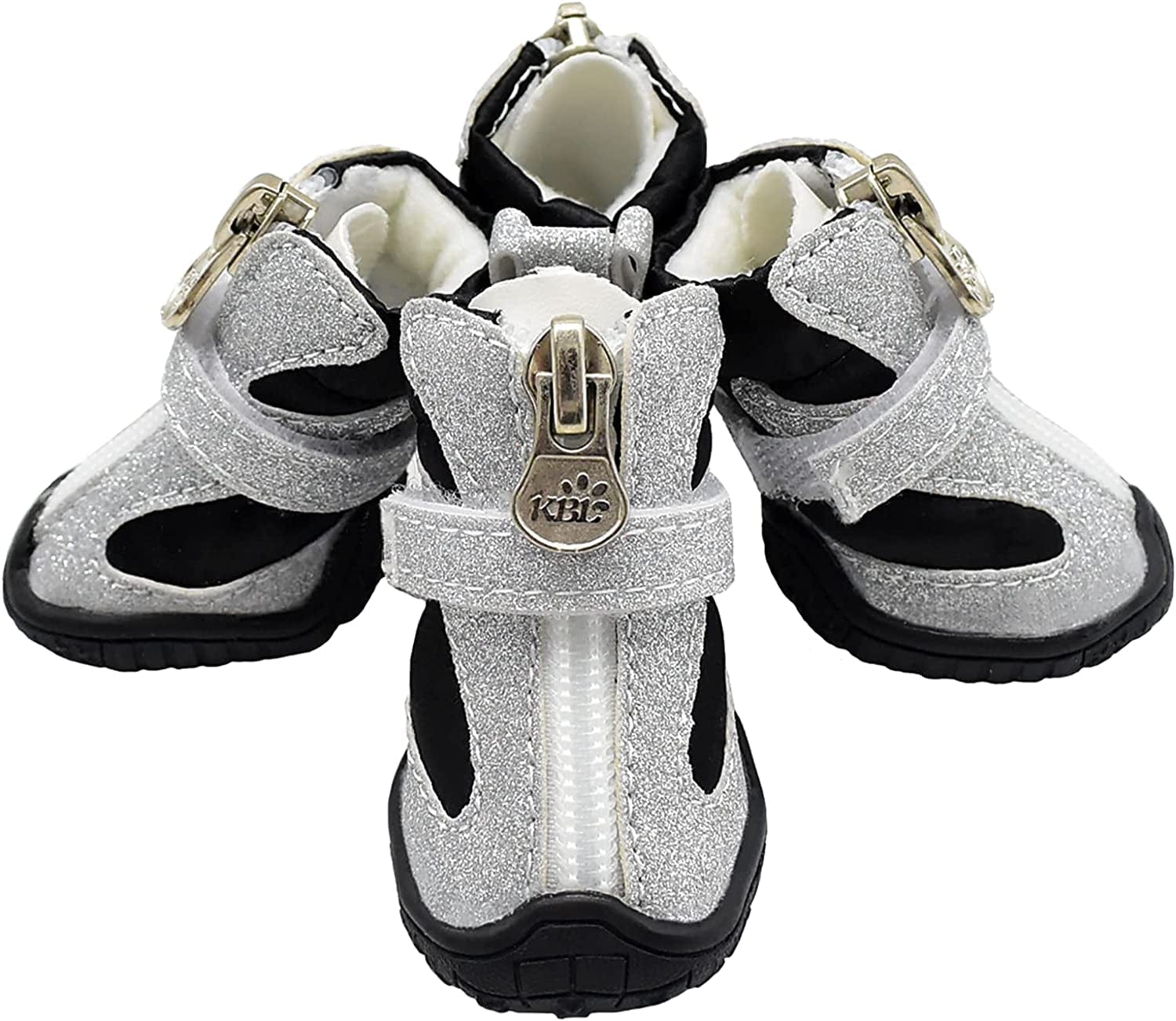 GKYZBB Silver Dog Booties Non-Slip Wear-Resistant Sports Dog Boots & Paw Protectors,Dog Shoe That Reflect Light at Night,Dog Shoes Suitable for Medium and Small Dogs (5) Animals & Pet Supplies > Pet Supplies > Dog Supplies > Dog Apparel GKYZBB 5  