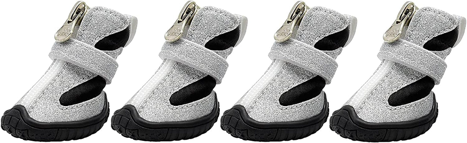 GKYZBB Silver Dog Booties Non-Slip Wear-Resistant Sports Dog Boots & Paw Protectors,Dog Shoe That Reflect Light at Night,Dog Shoes Suitable for Medium and Small Dogs (5) Animals & Pet Supplies > Pet Supplies > Dog Supplies > Dog Apparel GKYZBB   