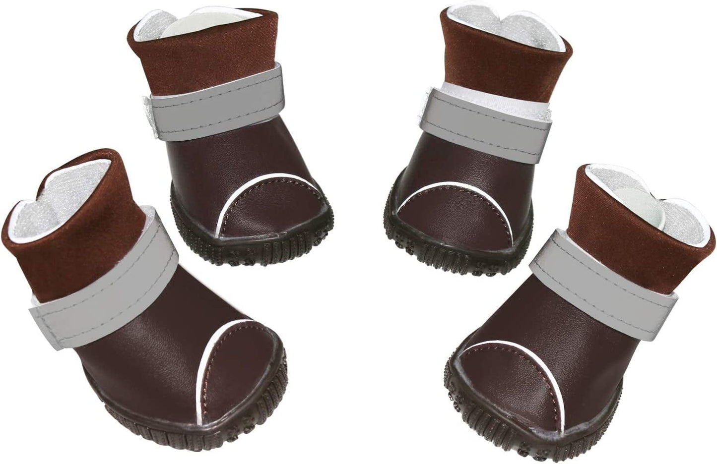 GLE2016 Dog Boot, Waterproof Rugged Pet Dog Shoes Puppy Rain Boots Outdoor Indoor Shoes Large Dog Boots Non Slip Black Rubber Sole Breathable Paw Protectors (#4, Brown) Animals & Pet Supplies > Pet Supplies > Dog Supplies > Dog Apparel GLE2016   