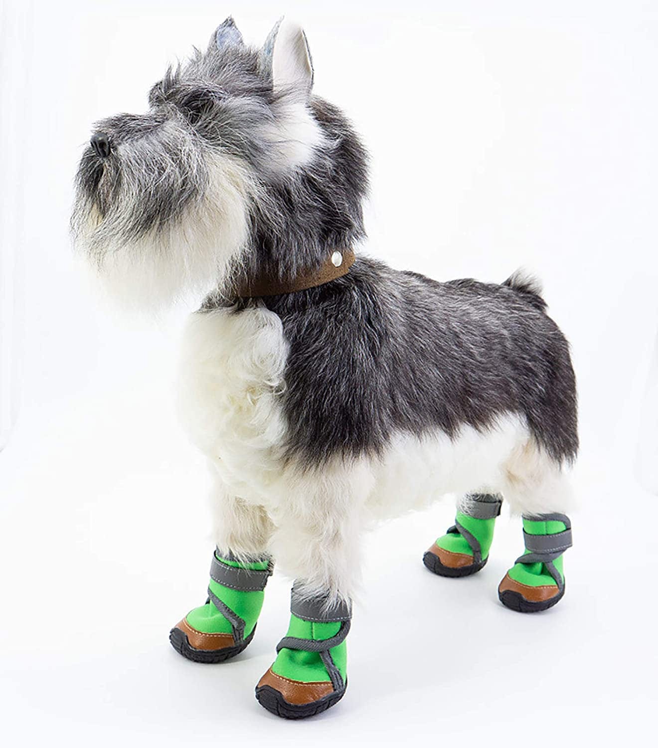 GLE2016 Dog Boot,Waterproof Rugged Pet Dog Shoes Puppy Rain Boots Outdoor Indoor Shoes Large Dog Boots Non Slip Black Rubber Sole Reflective Velcro Strap Breathable Paw Protectors (#3, Green) Animals & Pet Supplies > Pet Supplies > Dog Supplies > Dog Apparel GLE2016   
