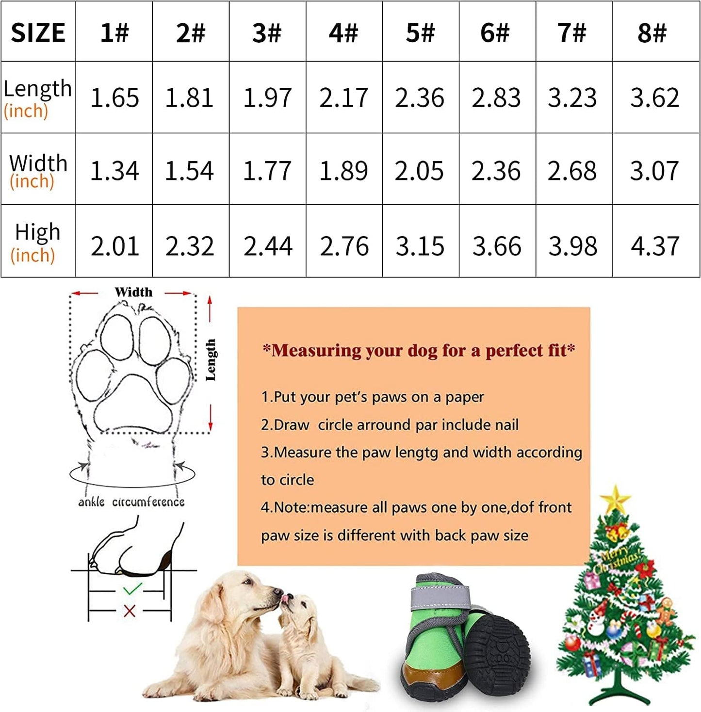 GLE2016 Dog Boot,Waterproof Rugged Pet Dog Shoes Puppy Rain Boots Outdoor Indoor Shoes Large Dog Boots Non Slip Black Rubber Sole Reflective Velcro Strap Breathable Paw Protectors (#3, Green) Animals & Pet Supplies > Pet Supplies > Dog Supplies > Dog Apparel GLE2016   
