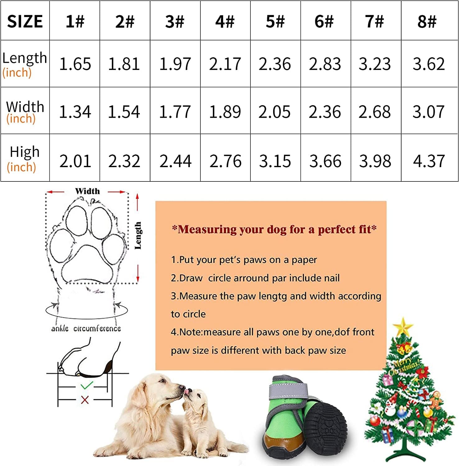 GLE2016 Dog Boot,Waterproof Rugged Pet Dog Shoes Puppy Rain Boots Outdoor Indoor Shoes Large Dog Boots Non Slip Black Rubber Sole Reflective Velcro Strap Breathable Paw Protectors (#3, Green) Animals & Pet Supplies > Pet Supplies > Dog Supplies > Dog Apparel GLE2016   