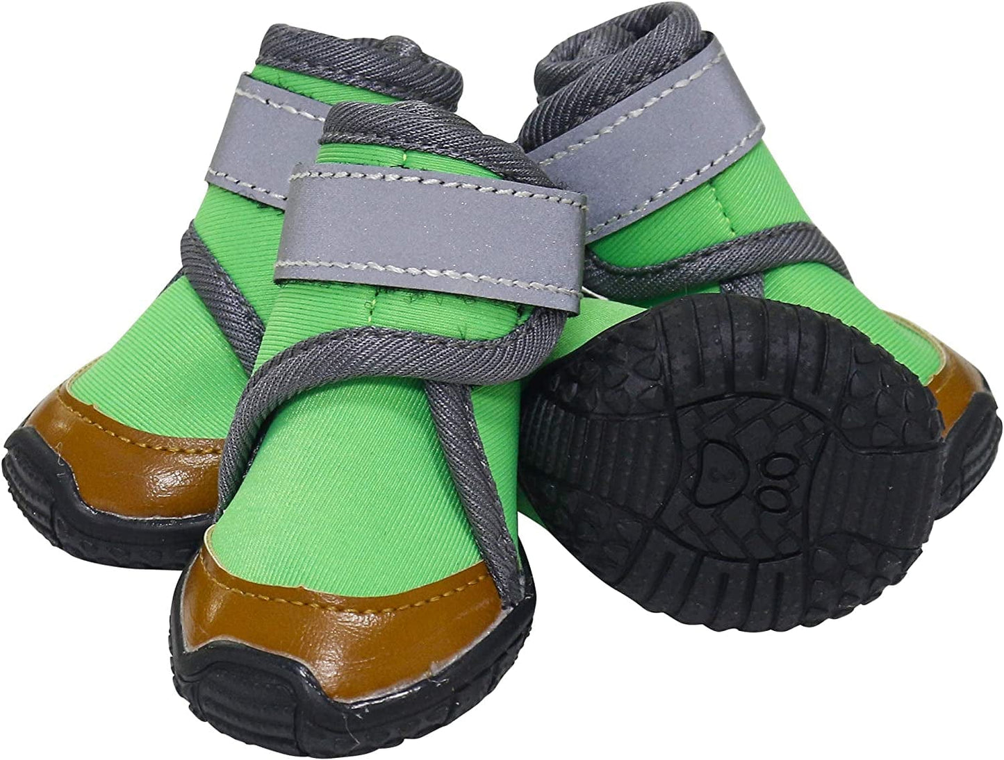 GLE2016 Dog Boot,Waterproof Rugged Pet Dog Shoes Puppy Rain Boots Outdoor Indoor Shoes Large Dog Boots Non Slip Black Rubber Sole Reflective Velcro Strap Breathable Paw Protectors (#3, Green) Animals & Pet Supplies > Pet Supplies > Dog Supplies > Dog Apparel GLE2016 Green #3 