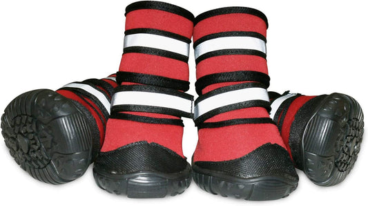 GLE2016 Dog Boots Waterproof Dog Shoes Snow Shoes with Reflective Rugged Anti-Slip Sole, Warm Lining Non-Slip Rubber Sole for Snow Winter, 2 Pairs (XL, Red) Animals & Pet Supplies > Pet Supplies > Dog Supplies > Dog Apparel GLE2016 Red XL 