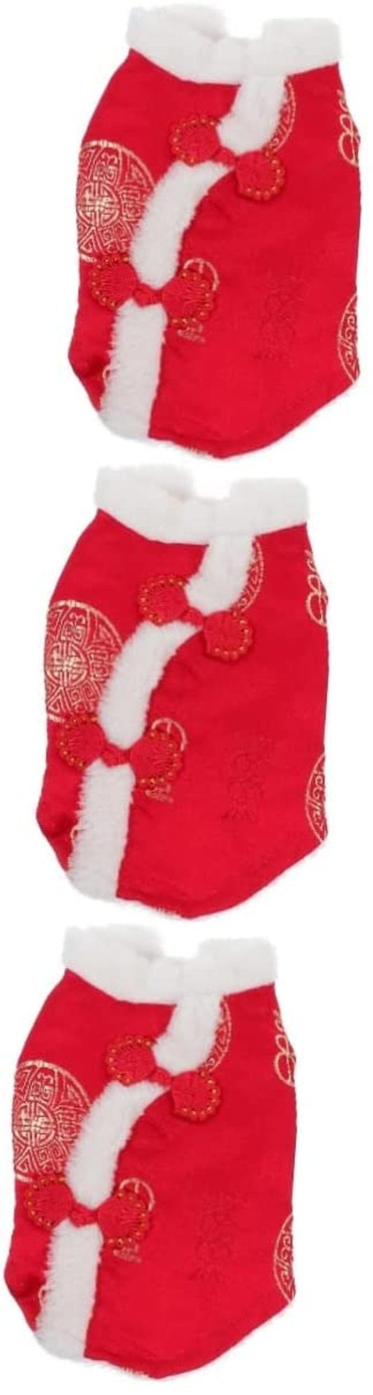 GLSTOY 3 Pcs Pet Suit Cotton Coat Dress Jacket Thermal Sets for Women Outfit Sets for Women Dog Winter Coat Pet Chinese Skirt Chinese Style Dog Vest Puppy Apparel Dog Puppy Vest Red Animals & Pet Supplies > Pet Supplies > Dog Supplies > Dog Apparel GLSTOY Redx3pcs 37X37CMx3pcs 