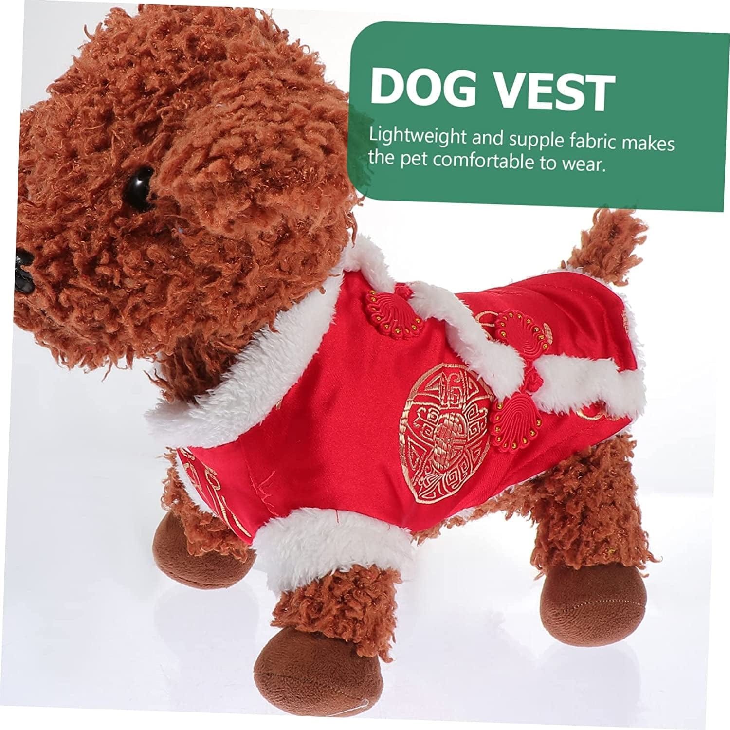 GLSTOY 3 Pcs Pet Suit Cotton Coat Dress Jacket Thermal Sets for Women Outfit Sets for Women Dog Winter Coat Pet Chinese Skirt Chinese Style Dog Vest Puppy Apparel Dog Puppy Vest Red Animals & Pet Supplies > Pet Supplies > Dog Supplies > Dog Apparel GLSTOY   