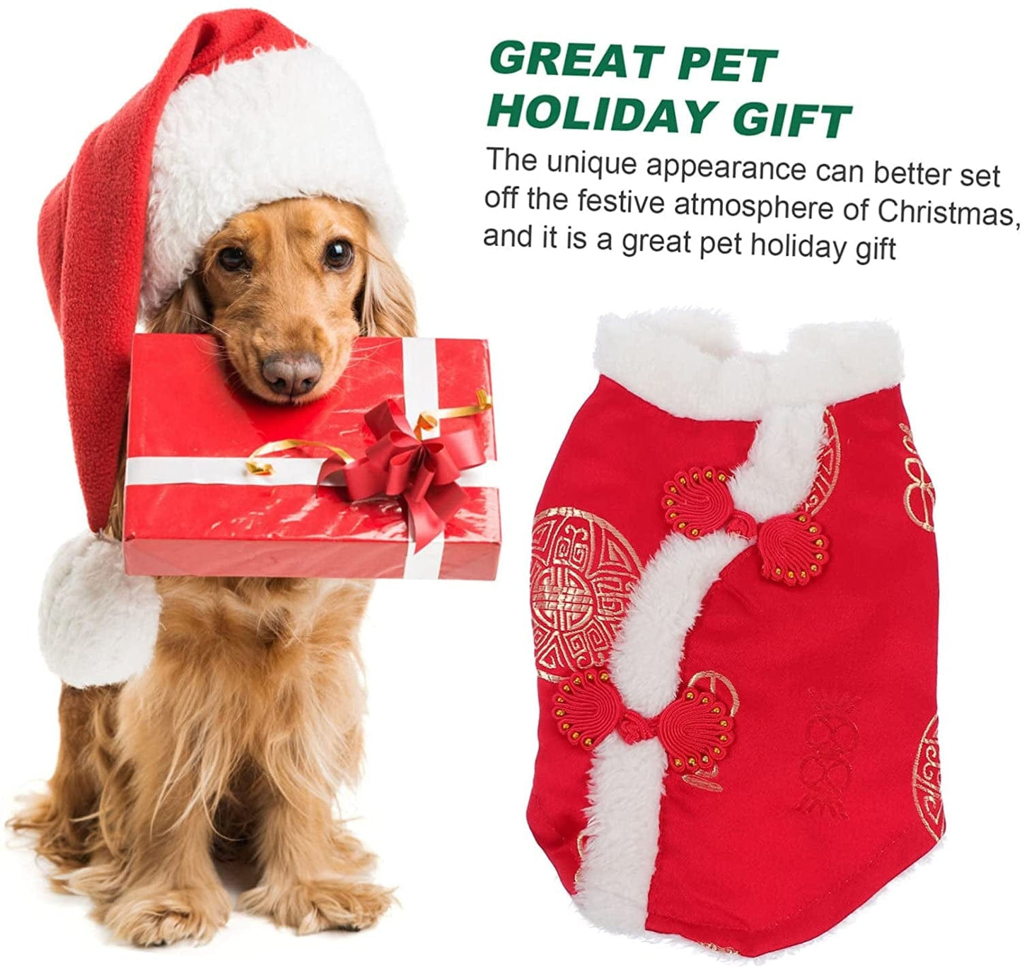 GLSTOY 3 Pcs Pet Suit Cotton Coat Dress Jacket Thermal Sets for Women Outfit Sets for Women Dog Winter Coat Pet Chinese Skirt Chinese Style Dog Vest Puppy Apparel Dog Puppy Vest Red Animals & Pet Supplies > Pet Supplies > Dog Supplies > Dog Apparel GLSTOY   