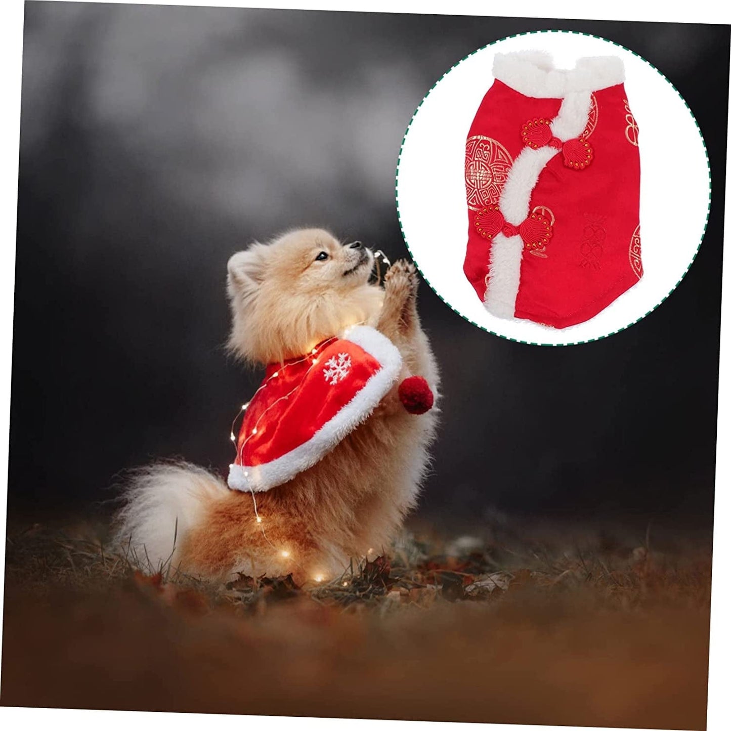 GLSTOY 3 Pcs Pet Suit Cotton Coat Dress Jacket Thermal Sets for Women Outfit Sets for Women Dog Winter Coat Pet Chinese Skirt Chinese Style Dog Vest Puppy Apparel Dog Puppy Vest Red Animals & Pet Supplies > Pet Supplies > Dog Supplies > Dog Apparel GLSTOY   