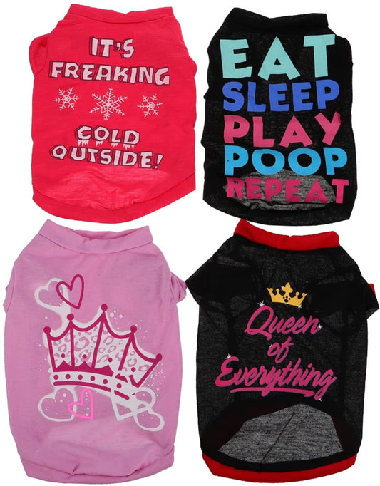 GLSTOY 4Pcs Pet Vest Girl Fall Outfits Boys Fall Outfits Girl Puppy Clothes Doggy Clothes for Small Dogs Girl Puppy Clothes for Small Dogs Girl Costume Shirt Summer Sweater Puppy Clothes Animals & Pet Supplies > Pet Supplies > Dog Supplies > Dog Apparel GLSTOY As Shown XS 