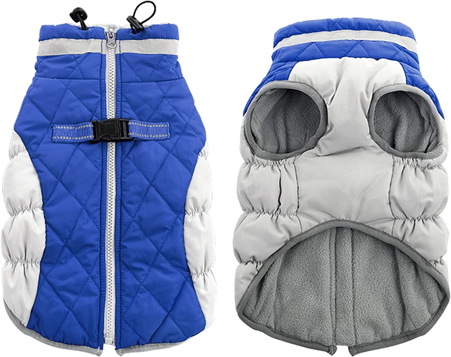 Gorsbark Dog Jacket Warm Coat Thicken Dog Vest, Winter Clothing, Windproof Pet Apparel Cold Weather, Puppy Padded Lining Reflective Strips Plush Fur Collar Small Medium Large Dogs Bule L Animals & Pet Supplies > Pet Supplies > Dog Supplies > Dog Apparel Gorsbark Blue X-Small 