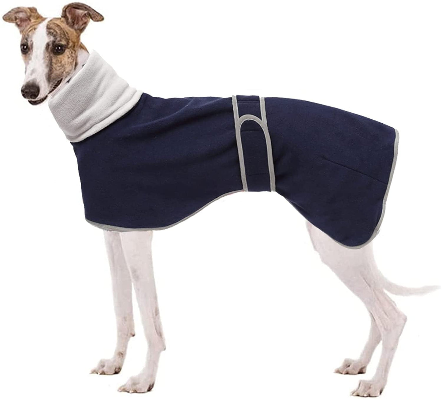 Greyhound Cosy Fleece Jumper, Dog Winter Coat with Warm Fleece Lining, Outdoor Dog Apparel with Adjustable Bands for Medium, Large Dog Pink-S Animals & Pet Supplies > Pet Supplies > Dog Supplies > Dog Apparel Geyecete Blue X-Large 