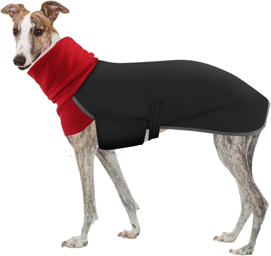 Greyhound Winter Coat, Dog Jacket Waterproof, Greyhound Coat with Harness Hole, Waterproof Dog Coats, Dog Jumper Jacket, Whippet Raincoat, Outdoor Dog Apparel for Whippet Lurcher Salukis (S, Black) Animals & Pet Supplies > Pet Supplies > Dog Supplies > Dog Apparel GZDDG Black L 