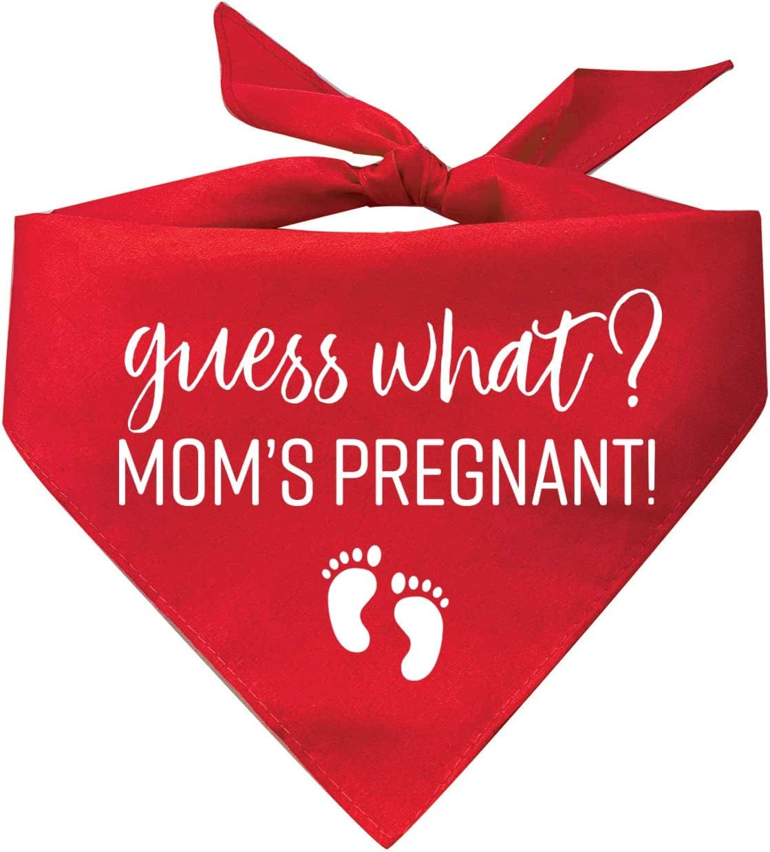Guess What? Moms Pregnant Printed Dog Bandana (Assorted Colors) Animals & Pet Supplies > Pet Supplies > Dog Supplies > Dog Apparel Tees & Tails Red One Size 