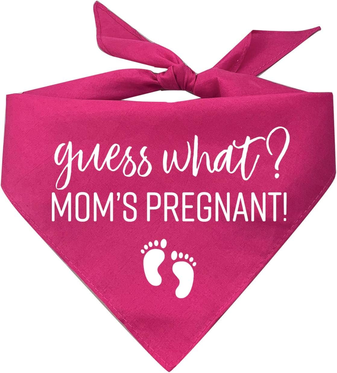 Guess What? Moms Pregnant Printed Dog Bandana (Assorted Colors) Animals & Pet Supplies > Pet Supplies > Dog Supplies > Dog Apparel Tees & Tails Hot Pink One Size 