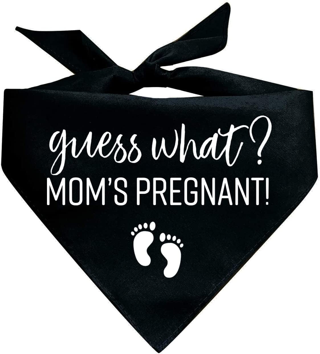 Guess What? Moms Pregnant Printed Dog Bandana (Assorted Colors) Animals & Pet Supplies > Pet Supplies > Dog Supplies > Dog Apparel Tees & Tails Black X-Small 