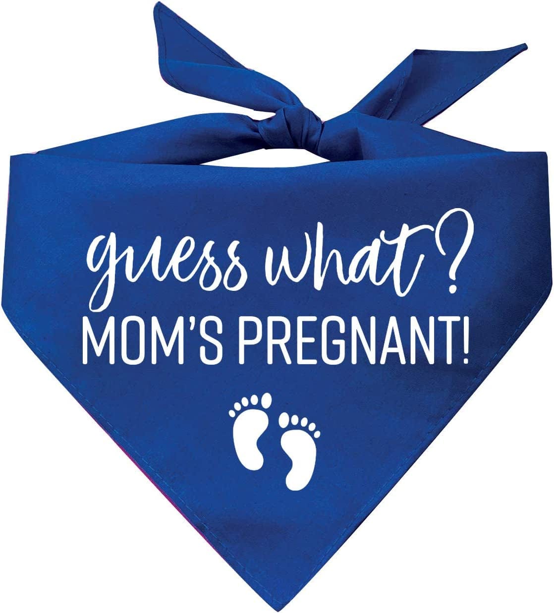 Guess What? Moms Pregnant Printed Dog Bandana (Assorted Colors) Animals & Pet Supplies > Pet Supplies > Dog Supplies > Dog Apparel Tees & Tails Royal X-Small 