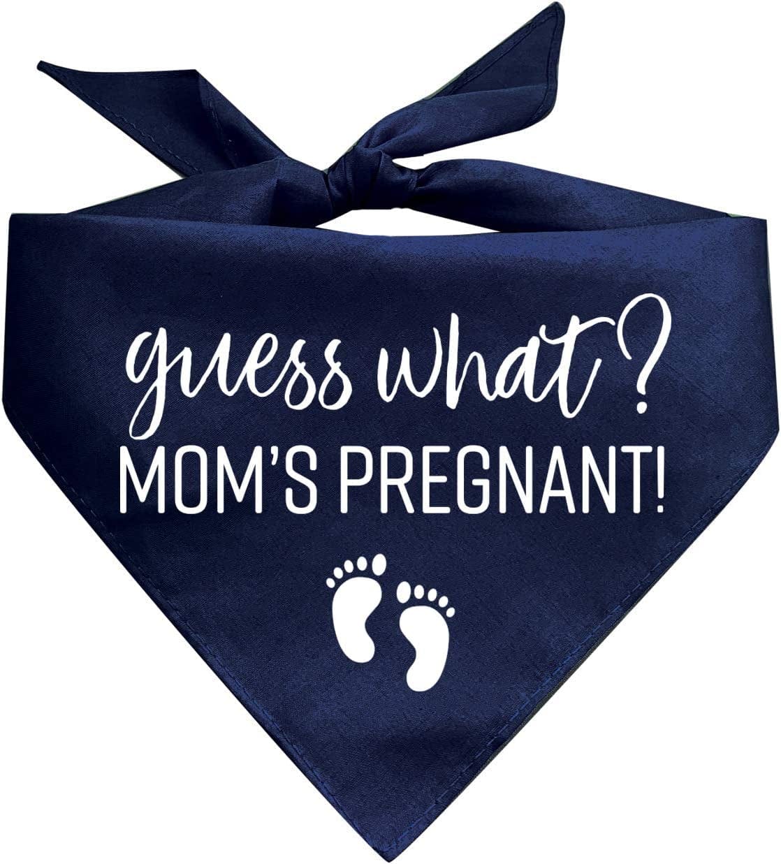 Guess What? Moms Pregnant Printed Dog Bandana (Assorted Colors) Animals & Pet Supplies > Pet Supplies > Dog Supplies > Dog Apparel Tees & Tails Navy X-Small 