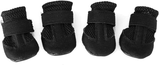 Guohanfsh Fashion Comfortable Casual Sneakers Pet Soft Mesh Anti-Slip Shoes Boots for Dog Puppy (4Pcs) Black S Animals & Pet Supplies > Pet Supplies > Dog Supplies > Dog Apparel guohanfsh Black L 