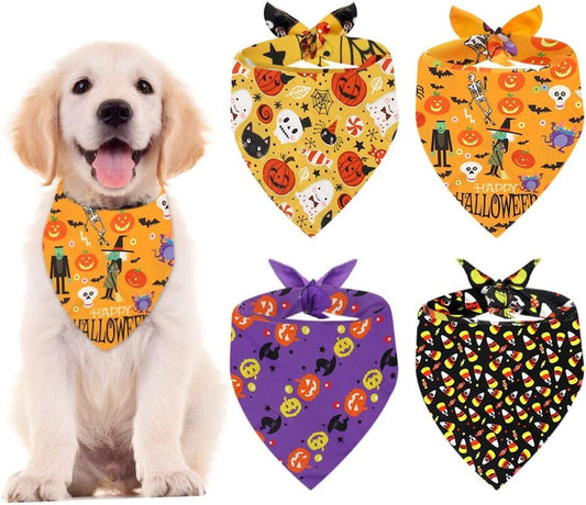 Lionet Paws Halloween Dog Bandana for Small Medium Large Dogs, Cat Dog  Kerchief Dog Triangle Bibs Scarf for Girl or Boy Gift