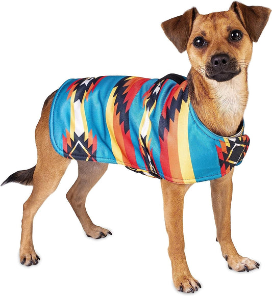 Handmade Dog Poncho from Mexican Southwest Blanket - Dog Clothes - Coat - Costume - Sweater - Vest (Southwestern, X-Small) Animals & Pet Supplies > Pet Supplies > Dog Supplies > Dog Apparel Baja Ponchos Southwestern X-Small 