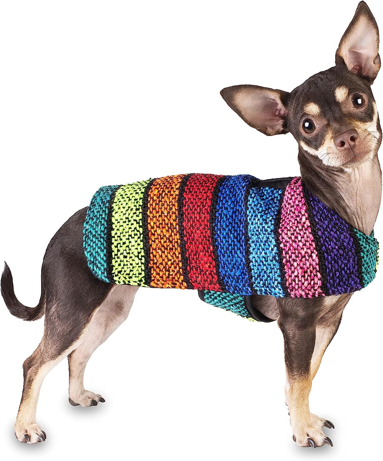 Handmade Dog Poncho from Mexican Southwest Blanket - Dog Clothes - Coat - Costume - Sweater - Vest (Southwestern, X-Small) Animals & Pet Supplies > Pet Supplies > Dog Supplies > Dog Apparel Baja Ponchos Multi Color XX-Large 